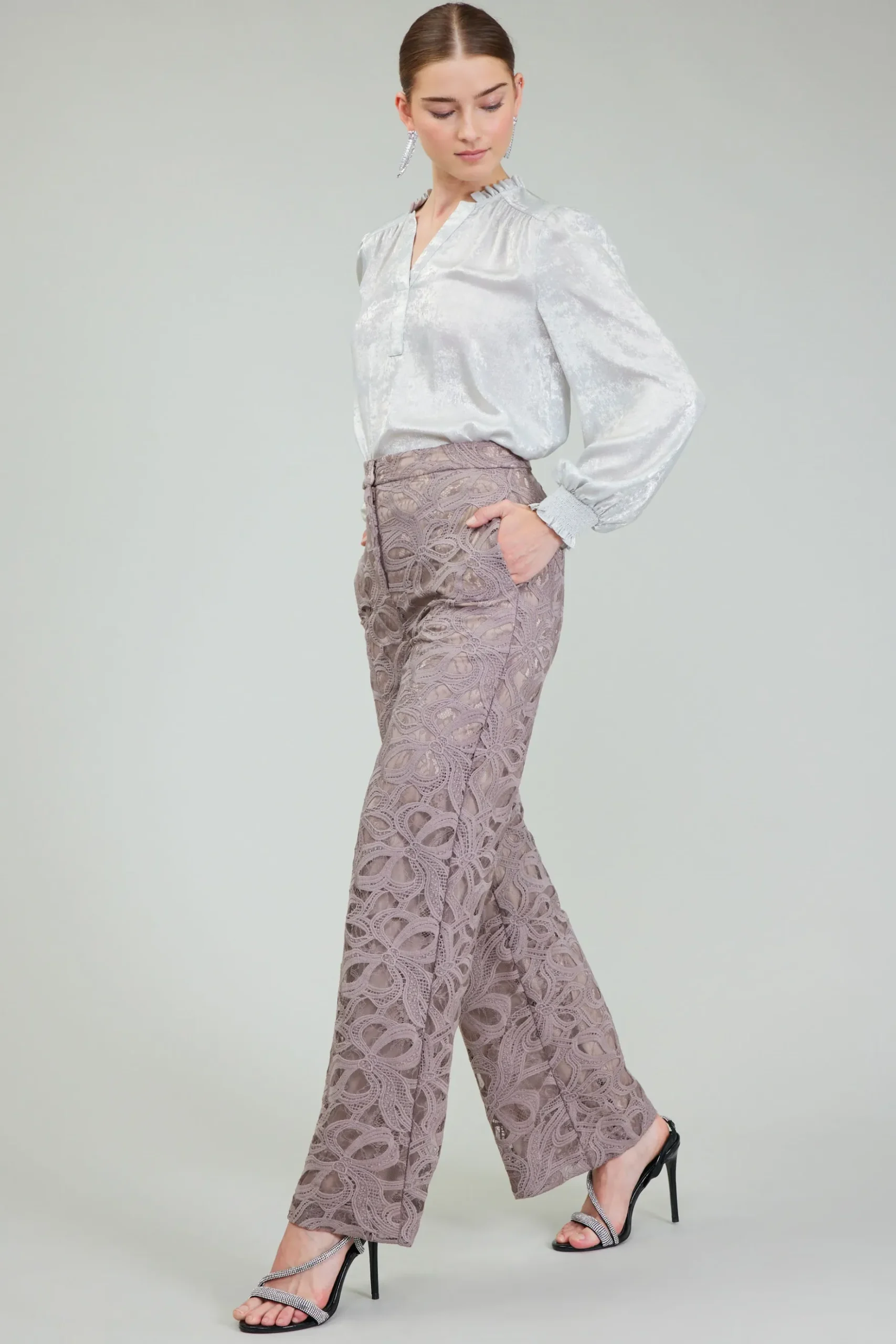 Current Air Lace Straight Pant TAUPEGREY Clearance