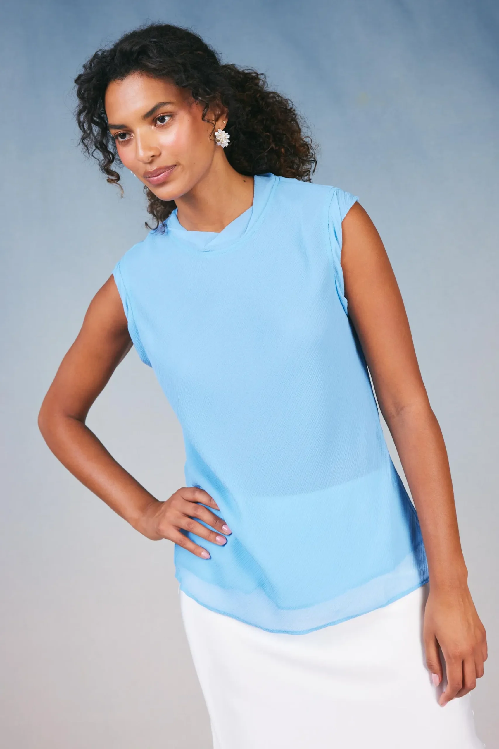 Current Air Layered Tank Top PASTELBLUE Hot