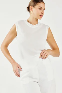 Current Air Layered Tank Top WHITE Outlet