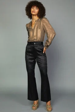 Current Air Leopard Jacquard Flare Pants BLACK-LEOPARD Outlet