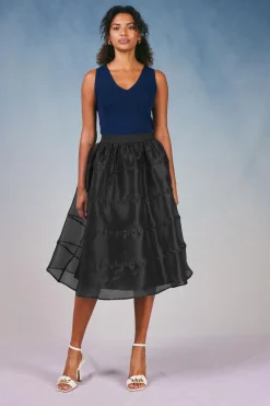 Current Air Lined Organza Skirt BLACK New