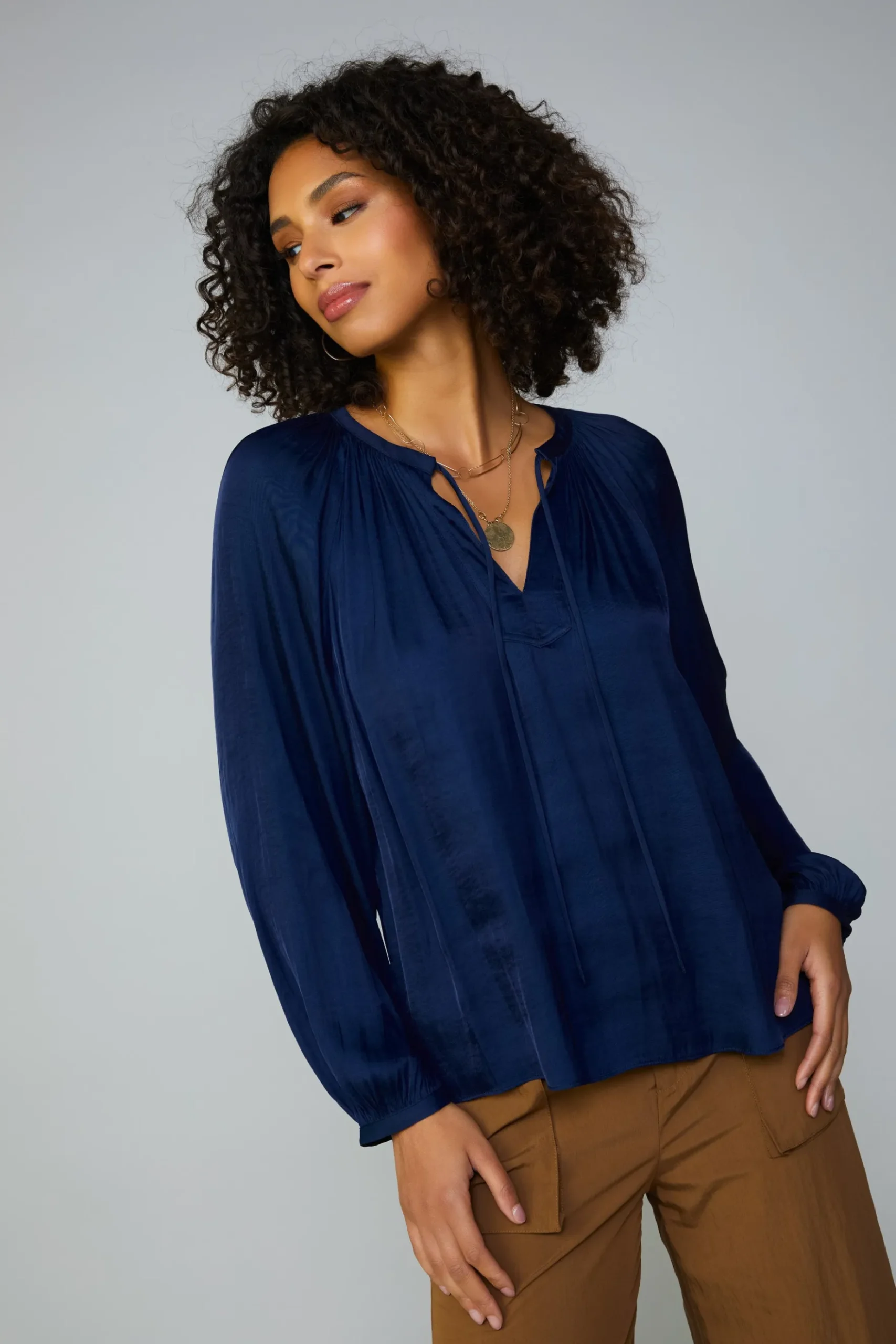 Current Air Long sleeve blouse womens NAVY Hot