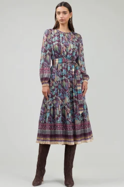 Current Air Lurex Floral Midi Dress PLUMMLT Online