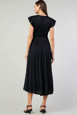 Current Air Mara Pleated Maxi Dress BLACK Online