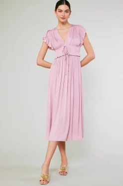 Current Air Mara Pleated Maxi Dress BLUSHPINK Discount