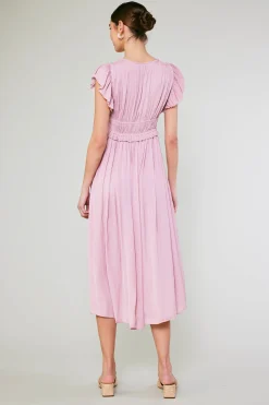 Current Air Mara Pleated Maxi Dress BLUSHPINK Discount