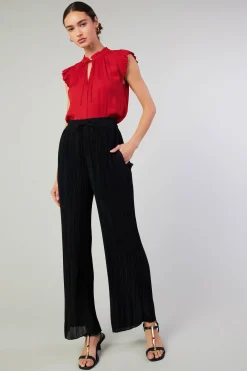 Current Air Margot Pleated Blouse RED Sale