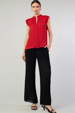Current Air Margot Pleated Blouse RED Sale