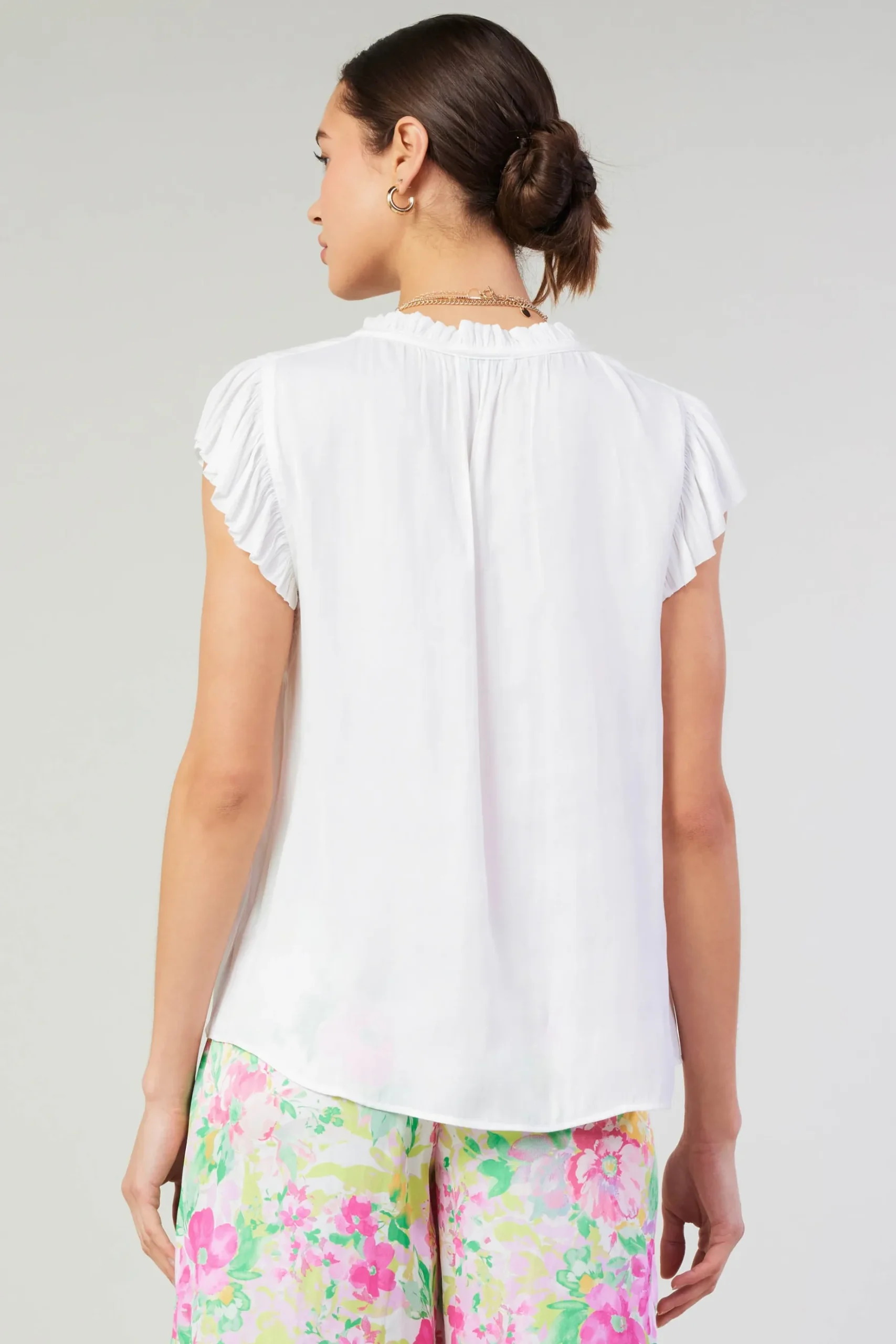 Current Air Margot Pleated Sleeve Blouse OFFWHITE Outlet