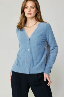 Current Air Metallic Contrast Cardigan BLUE Sale
