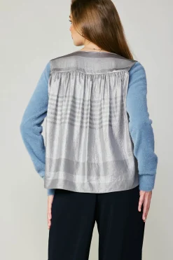Current Air Metallic Contrast Cardigan BLUE Sale