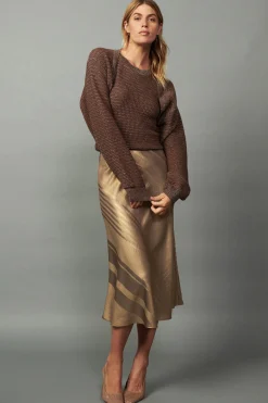 Current Air Metallic Sweater Shrug Set METALLICBROWN Online