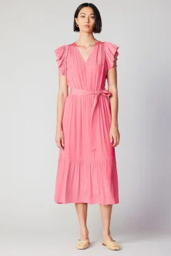 Current Air Natalia Flutter Sleeve Dress BRINKPINK Hot