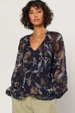 Current Air Navy Floral Long Sleeve Top FLORALNAVY New
