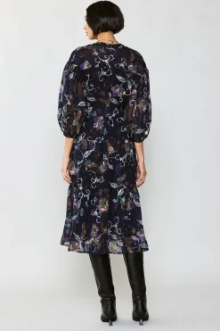 Current Air Navy Floral Midi Dress FLORALNAVY Outlet