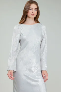 Current Air Opalescent Textured Maxi Dress OYSTER New