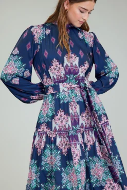 Current Air Ornate Border Printed Midi Dress MLT Best