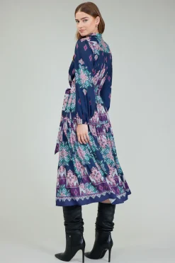 Current Air Ornate Border Printed Midi Dress MLT Best