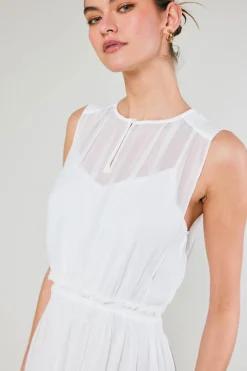 Current Air Overlayed Midi Dress WHITE Fashion