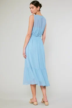 Current Air Overlayed Midi Dress PASTELBLUE Sale
