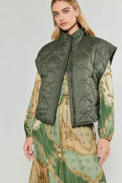 Current Air Oversize Quilted Vest DARKSAGE Outlet