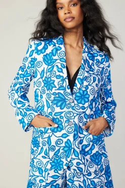 Current Air Painterly Floral Jacket BLUEMLT Sale