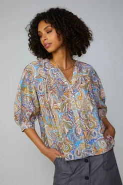 Current Air Paisley Motif Button Blouse MLT Sale