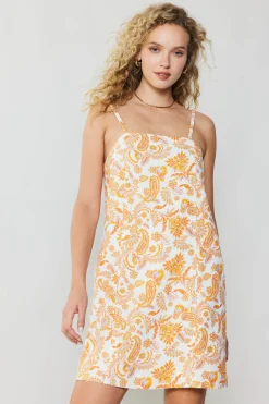Current Air Paisley Printed Mini Dress ORANGEMULTI Discount