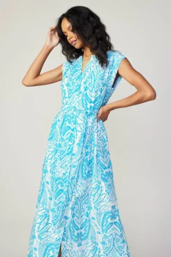 Current Air Paisley Printed Sleeveless Dress BLUEMLT Sale