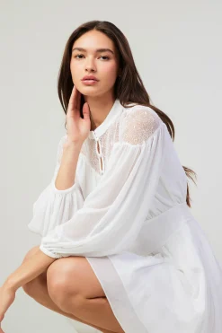 Current Air Palermo Lace Collared Mini Dress WHITE Hot