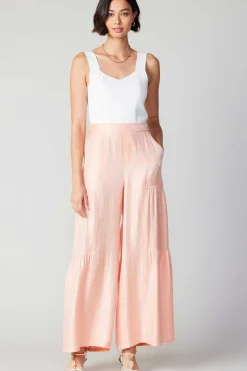 Current Air Pastel Wide Leg Pants APRICOT Clearance