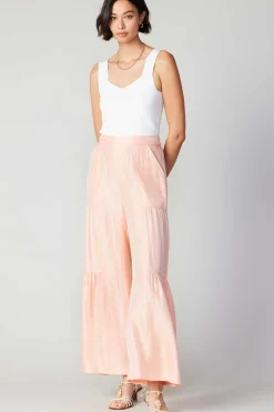 Current Air Pastel Wide Leg Pants APRICOT Clearance