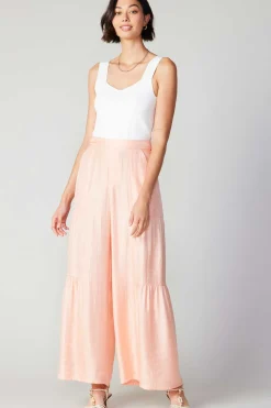 Current Air Pastel Wide Leg Pants APRICOT Clearance