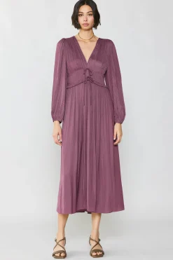Current Air Petite - Sidonie Pleated Maxi Dress DUSTYPLUMPETITE Hot