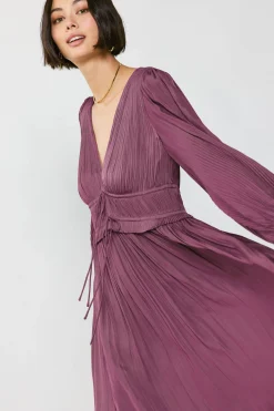 Current Air Petite - Sidonie Pleated Maxi Dress DUSTYPLUMPETITE Hot