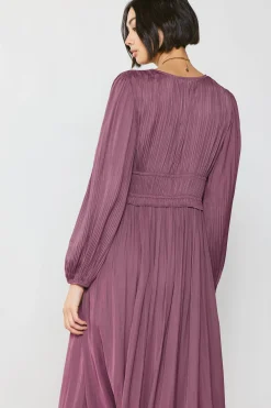Current Air Petite - Sidonie Pleated Maxi Dress DUSTYPLUMPETITE Hot