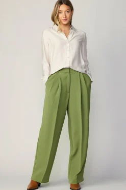 Current Air Pintucked Trousers OLIVE New