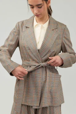 Current Air Plaid Layered Jacket CAMELMLT Hot