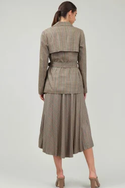 Current Air Plaid Layered Jacket CAMELMLT Hot