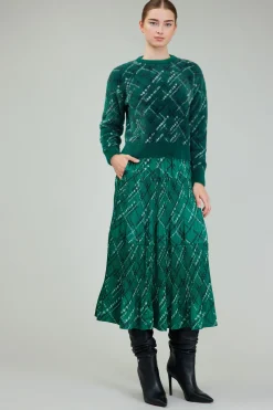 Current Air Plaid Pattern Sweater GREEN Fashion
