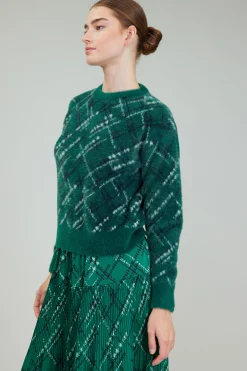 Current Air Plaid Pattern Sweater GREEN Fashion