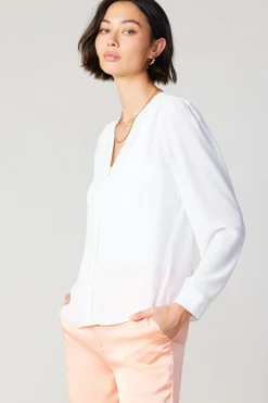Current Air Pleat Detail Buttondown Shirt WHITE Fashion