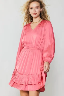 Current Air Pleat Detail Tiered Mini Dress BRINKPINK Fashion