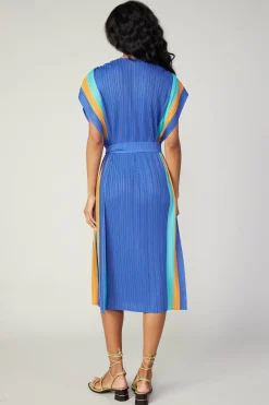 Current Air Pleated Border Kaftan Dress BLUE Sale