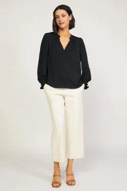 Current Air Pleated Cuff Blouse BLACK Sale