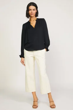 Current Air Pleated Cuff Blouse BLACK Sale
