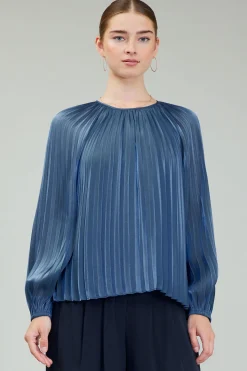 Current Air Pleated Shimmery Blouse MIDNIGHTBLUE Hot