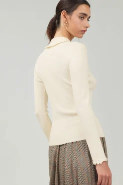 Current Air Polo Sweater Top IVORY Sale