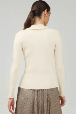 Current Air Polo Sweater Top IVORY Sale