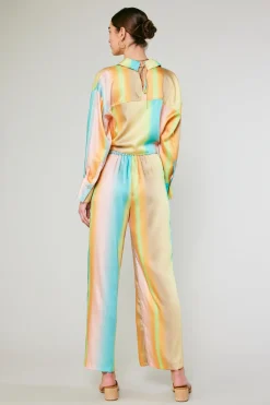 Current Air Prismatic Gradient Front Tie Shirt DESERTRAINBOW Hot